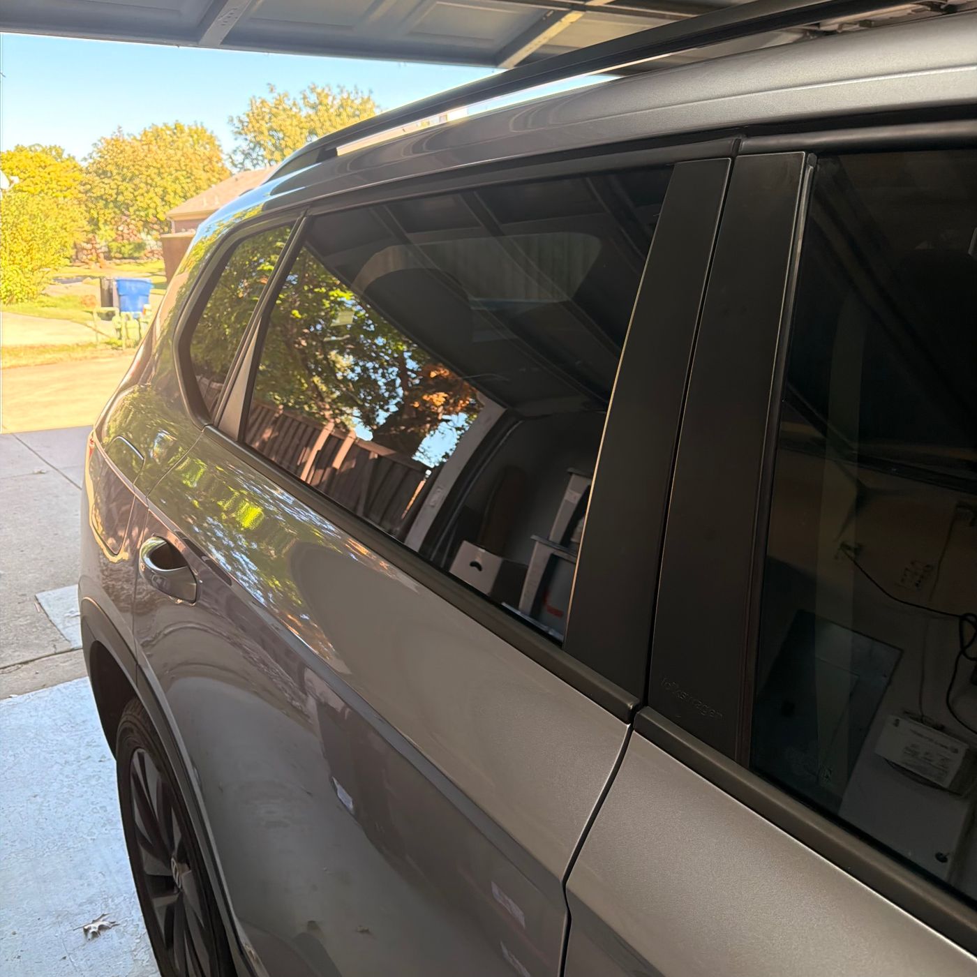 Volkswagen SUV with ceramic tint on the rear door glass