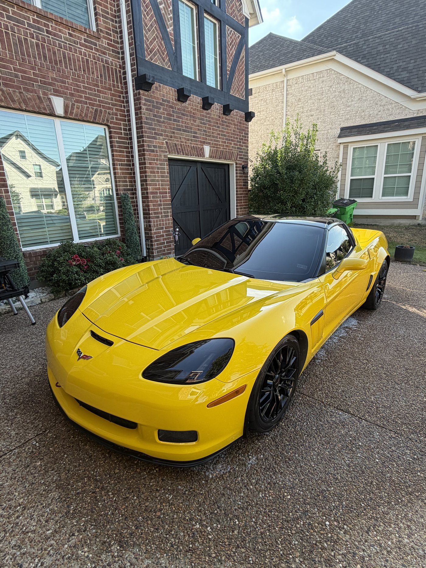 Yellow Chevrolet Corvette Z06 after a mobile exterior detail